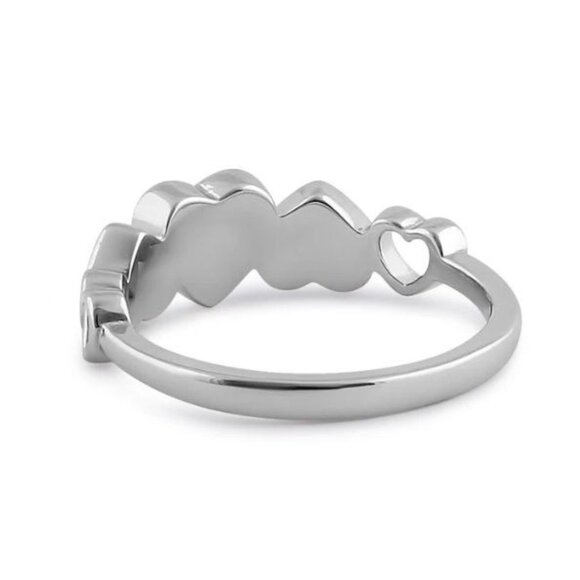 925 STERLING SILVER Lab Created Blue Lavender Fire Opal Hears Ring - Picture 14 of 14